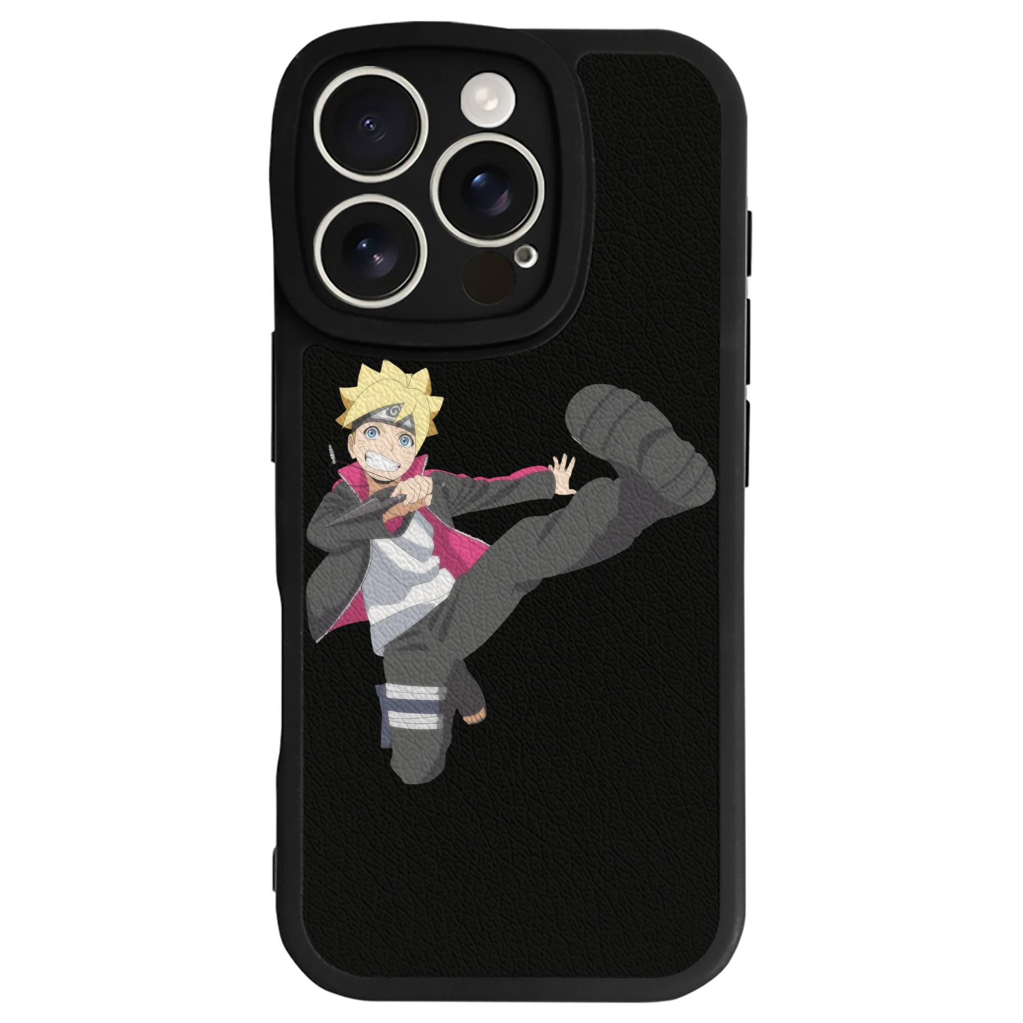 （画像用） NARUTO -ナルト- うずまき ボルト Uzumaki Boruto 【iPhone 16シリーズ対応】シリコンスマホケース（レザー調） 材質：シリコン